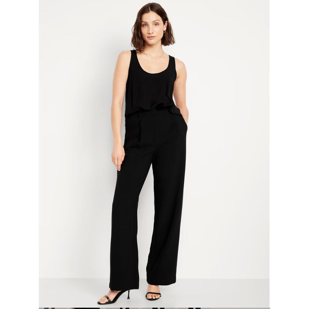 Old Navy Taylor Wide Leg Trousers Women’s 6 Black Extra High Rise